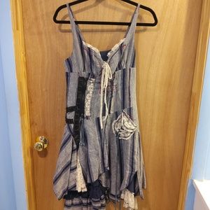 Unique Distressed Punk Alice Wonderland Dress M/L